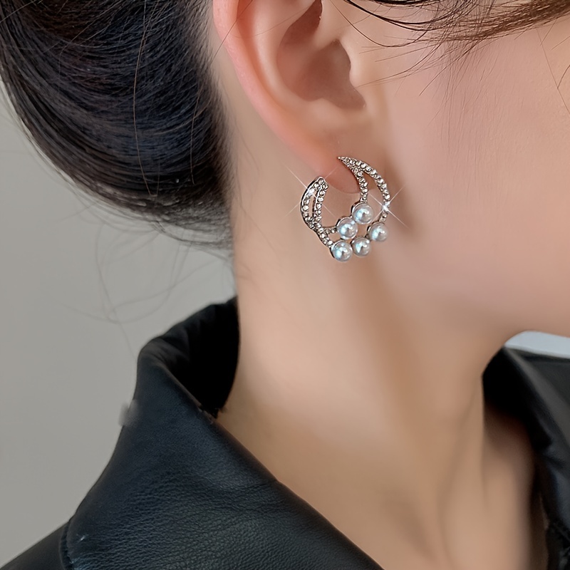 Elegant Pearl & Rhinestone Earrings